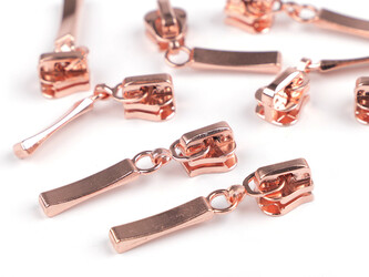 Jezdec ke kostěným zipům No 5 ozdobný - 10 ks - 7 růžové zlato