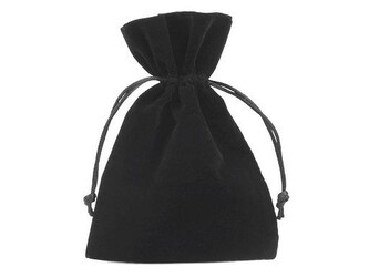 Dárkový pytlík 12x17 cm sametový - 10 ks - 1 černá