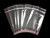 PP sáček s lepicí klopou a závěsem 10x13,5 cm - 100 ks - transparent