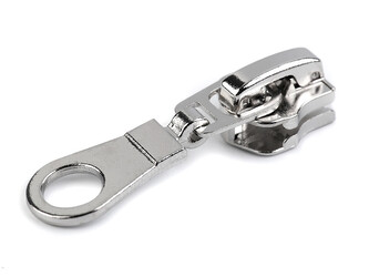 Jezdec ke kovovým staromosazným zipům No 5 - 50 ks - nikl