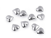 Kovový korálek srdce 8x8 mm - 100 ks - 1 stříbrná