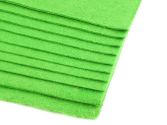Samolepicí dekorativní plsť / filc 20x30 cm - 10 ks - 11 zelená neon