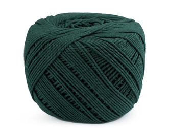Bavlněná příze macrame Ø2-2,5 mm rozčesávací - 1 ks - 14 zelená tmavá
