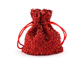 Dárkový pytlík 8x10 cm exkluzivní - 10 ks - 3 červená