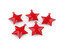 Rolničky stromeček, hvězda - 5 ks - 2 červená hvězda