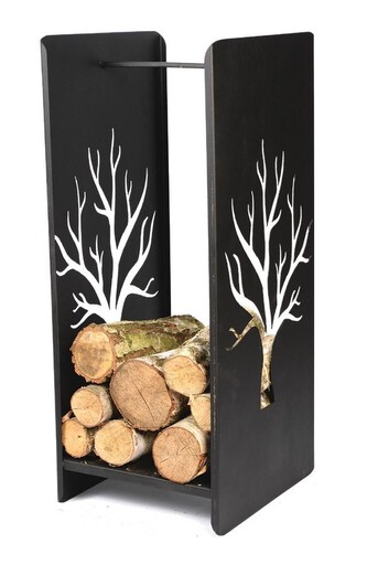 Stojan na dřevo STROMY černý