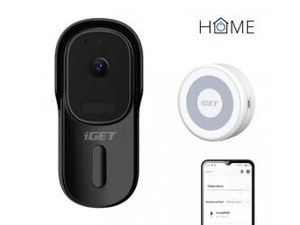iGET HOME Doorbell DS1 Black + Chime CHS1 White