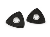 Průchodka s koženkovým trojúhelníkem k našití, průvlek 8 mm - 20 ks - 4 černá