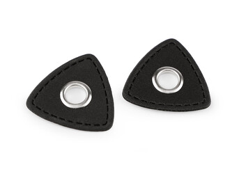 Průchodka s koženkovým trojúhelníkem k našití, průvlek 8 mm - 20 ks - 4 černá
