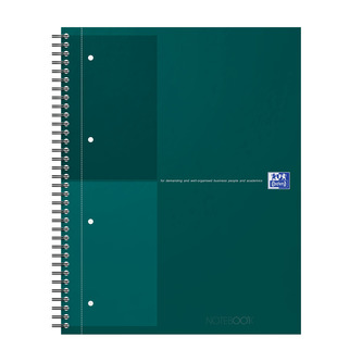 Blok spirálový Oxford International Notebook A4+/80 listů, linkovaný, zelený