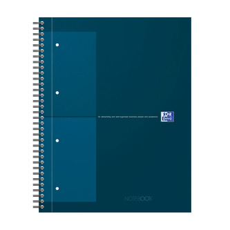 Blok spirálový Oxford International Notebook A4+/80 listů, čtverečkovaný, petrolejový