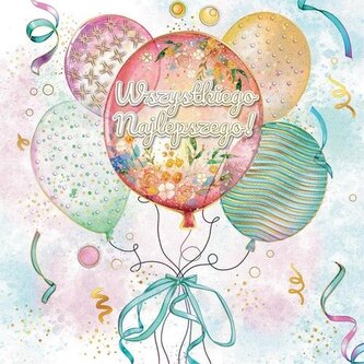 Karnet KW Urodziny - Bukiet Balonów