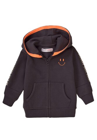 Mikina chlapecká s kapucí celopropínací, Minoti, Really 5, šedá - 80/86