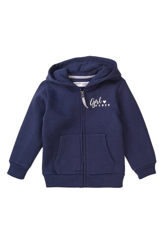 Mikina dívčí s kapucí, Minoti, 8GZTHRU 5, modrá - 92/98