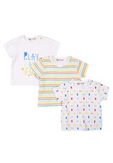 Tričko kojenecké s krátkým rukávem 3pack, Minoti, Smiling 4, bílá - 62/68