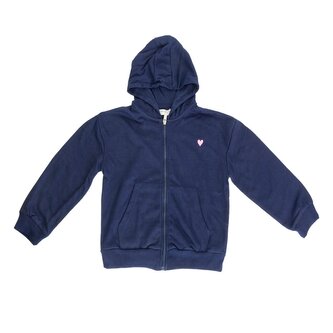 Mikina divčí s kapucí celopropínací, Minoti, 10ZIPEMB 4, modrá - 110/116