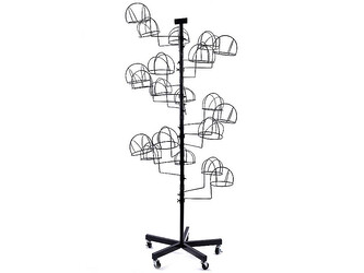 Kovový stojan na čepice a klobouky - 1 ks - černá