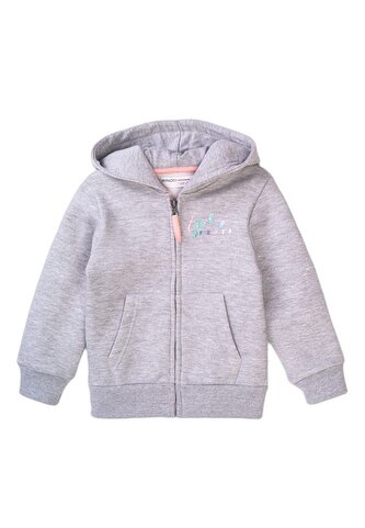 Mikina dívčí s kapucí, Minoti, 8GZTHRU 2, šedá - 92/98