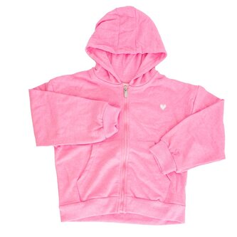 Mikina divčí s kapucí celopropínací, Minoti, 10ZIPEMB 5, růžová - 158/164