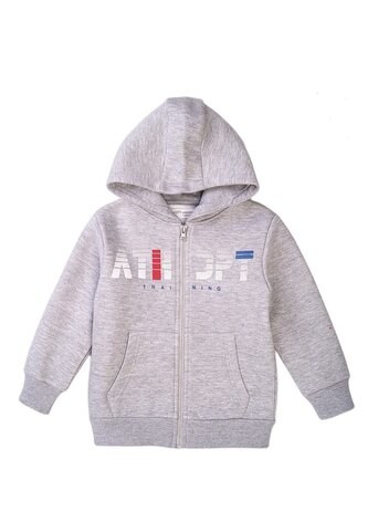 Mikina chlapecká s kapucí, Minoti, 7BZTHRU 1, šedá - 98/104