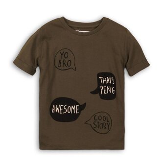 Tričko chlapecké s krátkým rukávem, Minoti, TB TSHIRT 5, hnědá - 80/86