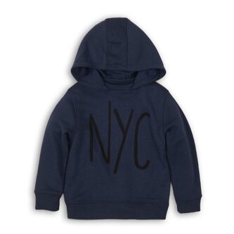 Mikina chlapecká s kapucí, Minoti, KB FLEECE HOODY 7, tmavě modrá - 146/152