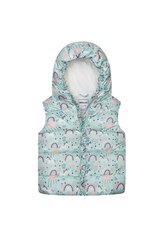 Vesta dívčí nylonová Puffa podšitá microfleecem, Minoti, 12GILET 18, modrá - 80/86