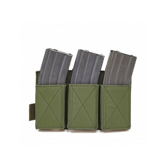 Trojitá Elastic sumka na zásobníky AR15 i AK, Warrior, olivová