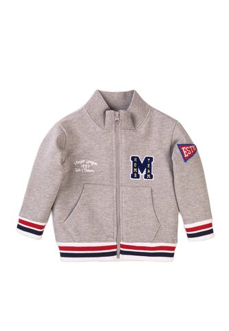 Mikina chlapecká se stojáčkem, Minoti, League 6, šedá - 110/116