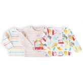 Tričko kojenecké s dlouhým rukávem 3pack, Minoti, Car 8, bílá - 56/62