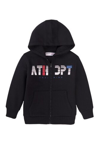 Mikina chlapecká s kapucí, Minoti, 7BZTHRU 5, černá - 104/110