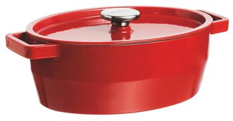 KASTROL LITINOVÝ S POKL. PYREX 4L, 29X21CM, ČERVEN - doprava zdarma