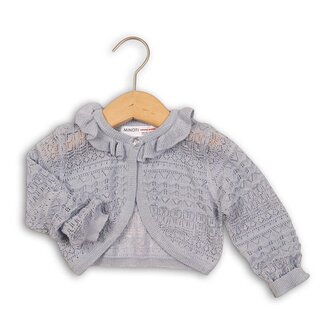 Svetr dívčí bolerko, Minoti, PRAIRIE 2, šedá - 80/86