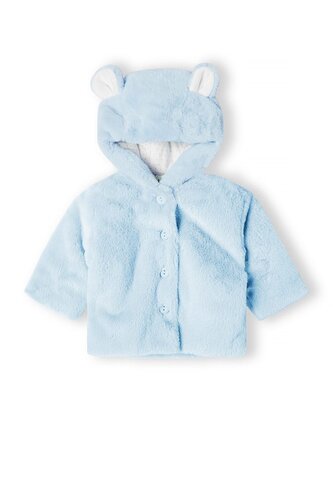 Kabátek kojenecký chlupatý s podšívkou, Minoti, babyprem 28, modrá - 50/56