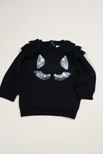 tričko dívčí s flitry, Sobe, 15KKCSSRT566, antracit - 104