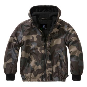 Dětská bunda Windbreaker Frontzip, Brandit, darkcamo, 134/140