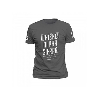 Tričko Whiskey Alpha Sierra, Warrior, Šedé, L