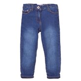 Kalhoty dívčí podšité džínové s elastanem, Minoti, 8GLNJEAN 4, modrá - 140/146