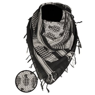 Shemagh s motivem granátu, Mil-Tec, černobílý