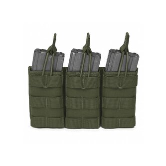 Otevřená trojitá sumka na 3 zásobníky, Warrior, Olivová, pro AR15 Otevřená trojitá sumka na 3 zásobníky, Warrior, Olivová, pro AR15