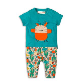 Kojenecký set chlapecký - tričko a kalhoty, Minoti, Leaf 1, kluk - 86/92