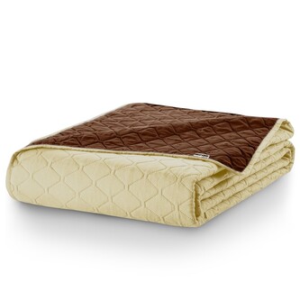 Oboustranný přehoz přes postel DecoKing Chiny béžovo-hnědý, velikost 260x280