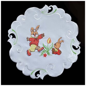 Velikonoční vyšívaný dekorační ozdobný ubrousek EASTER I. O  30 cm Mybesthome