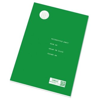 Milimetrový papír A4, blok - 50 listů Milimetrový papír A4, blok - 50 listů