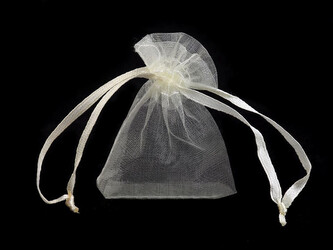 Dárkový pytlík 4,5x7 cm organza - 50 ks - 2 krémová nejsvět.