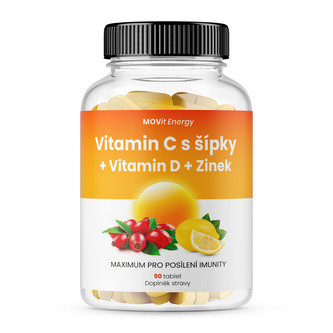 MOVit Vitamin C 1200 mg s šípky + Vitamin D + Zinek PREMIUM, 90 tbl. MOVit Vitamin C 1200 mg s šípky + Vitamin D + Zinek PREMIUM, 90 tbl.