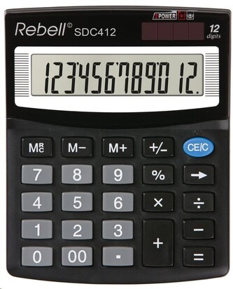 Rebell Kalkulačka RE-SDC412 BX, černá, stolní, dvanáctimístná