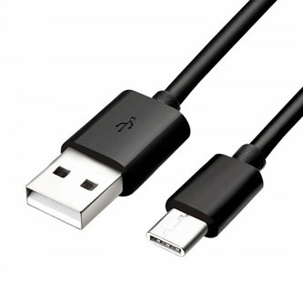 Logo USB kabel (2.0), USB A samec - USB C samec, 1m, černý, blistr, DOPRODEJ