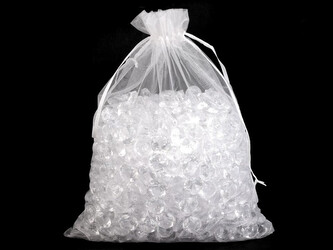 Dárkový pytlík 21x29 cm organza - 10 ks - 7 bílá