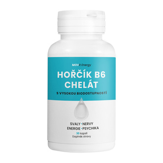 MOVit Hořčík B6 Chelát 100 mg, 30 veganských kapslí